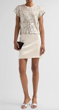 Generation Love NEW Kai Mixed Sequined Top, Med